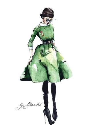 绿色连衣裙设计图