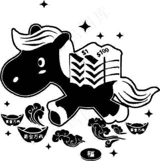 羊年小羊贺岁矢量图