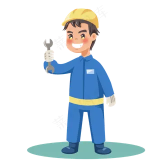 卡通劳动节扁平系职业人物之维修卡通劳动节扁平系职业人物之维修,免抠元素