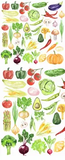 水彩手绘蔬菜西红柿南瓜萝卜矢量素材