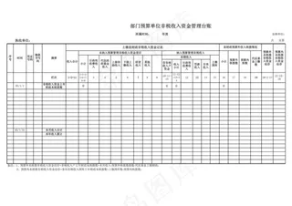 部门预算单位非税收入资金管理台账