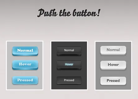 三种不同的立体按钮