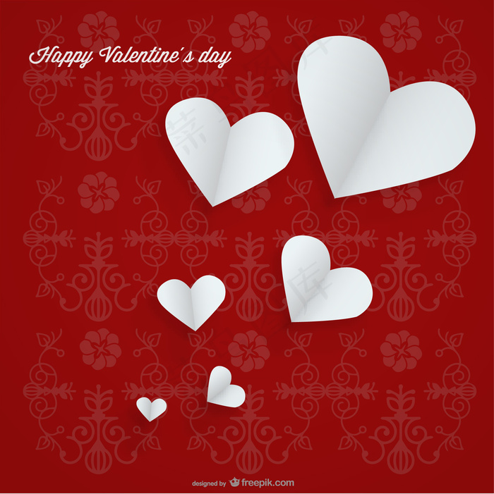 白心红背景卡设计