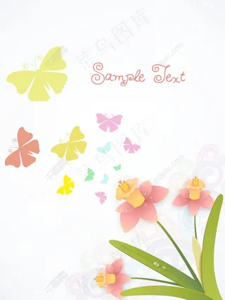 花卉矢量春天背景