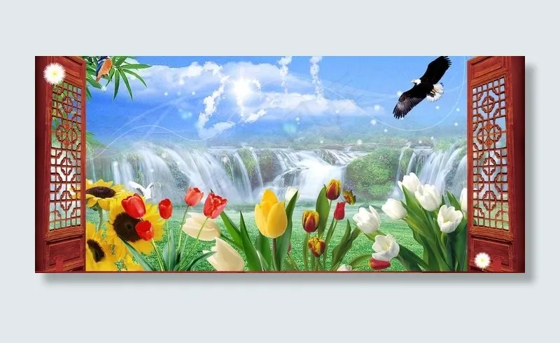 青山绿水展雄翅图片