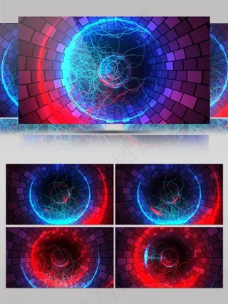 蓝红光球视频素材