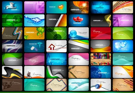 绚丽名片卡片设计矢量素材