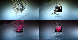 粒子汇聚成logo的片头AE模板黑...