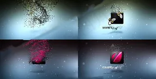 粒子汇聚成logo的片头AE模板黑...