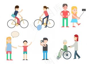 公园里的人物插画