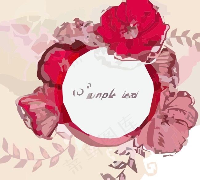 粉红色花水墨画免费下载