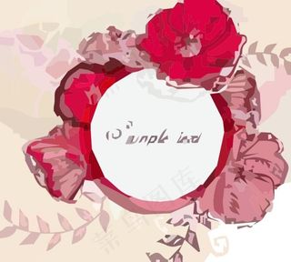 粉红色花水墨画免费下载