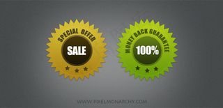 2个锯齿促销徽章PSD文件素材