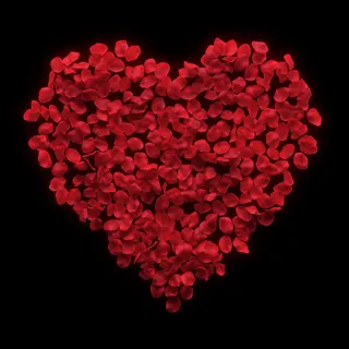 红色心形花瓣图片