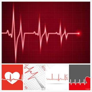 爱心与心电图矢量