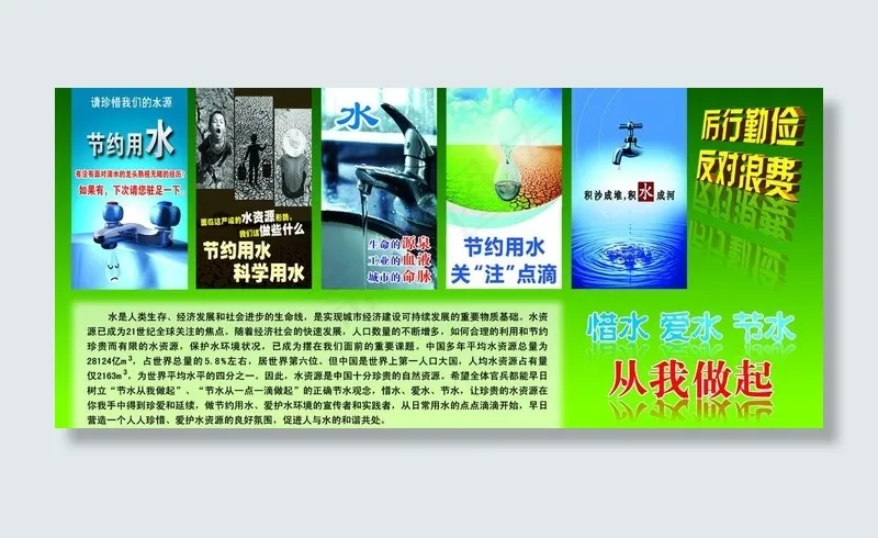 节约用水图片psd模版下载