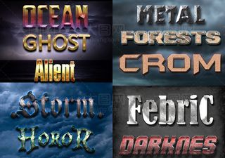 颓废纹理3D艺术字PS样式V13