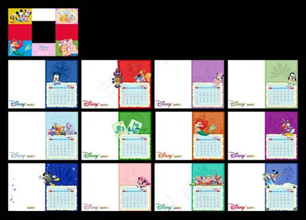 2013年迪斯尼人物台历PSD素材