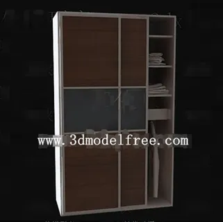 棕色的简单的两门衣柜