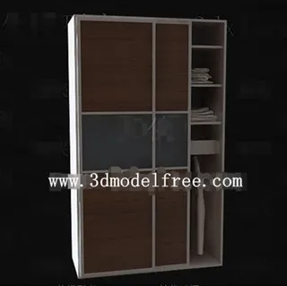 棕色的简单的两门衣柜