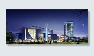 建筑夜景psd效果图图片