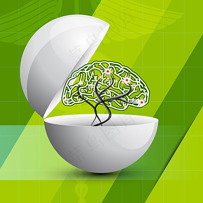 白色药丸中的大脑