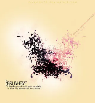 凌乱破碎花纹笔刷素材