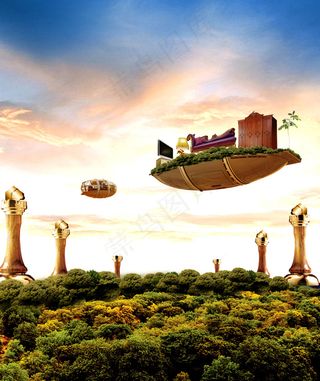 创意飞船PSD分层素材