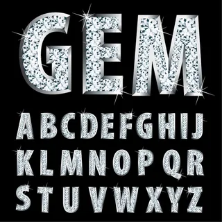 钻石26字母创意矢量元素