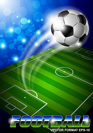 精美动感足球背景矢量素材图片