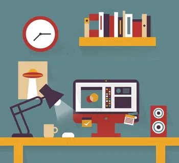 晚间工作室背景矢量素材