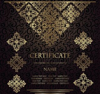 欧式金色花纹图片