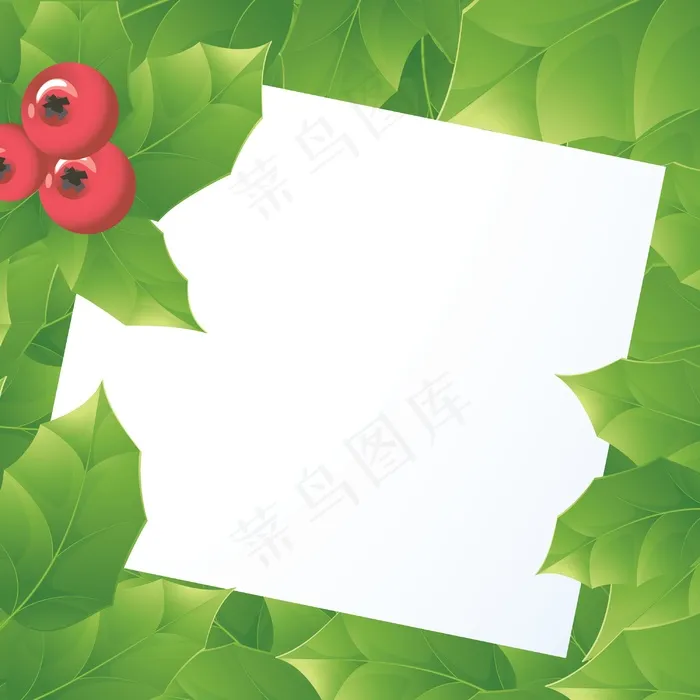 绿色的冬青向量卡eps,ai矢量模版下载