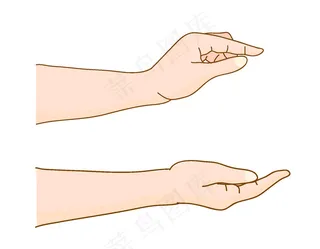 卡通双手指尖表演元素