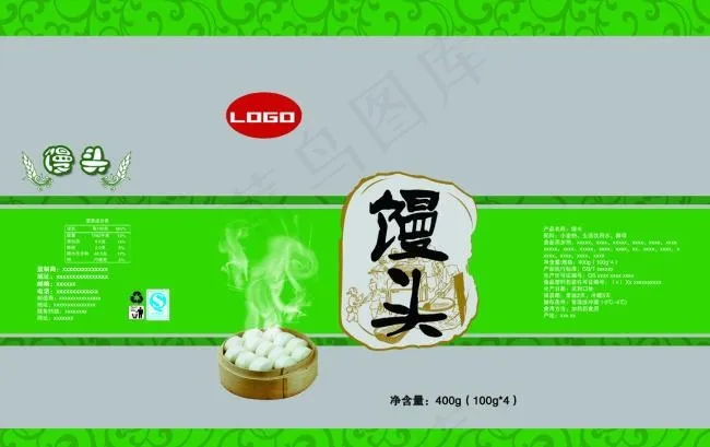 馒头包装袋psd模版下载