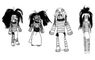 西南印第安人雕像娃娃设计向量