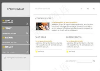 高档创意公司 psd网页模板