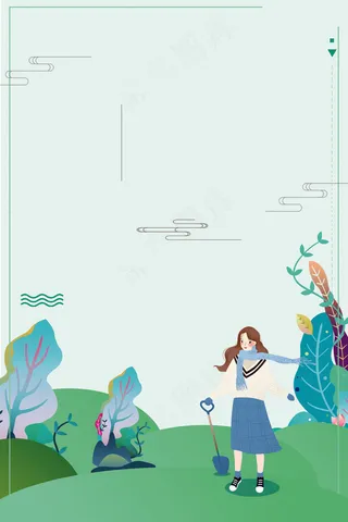 新品上新简约绿色唯美花卉海报背景