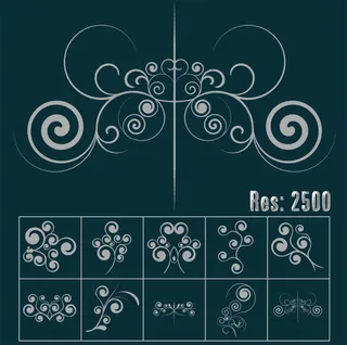 高清晰时尚旋转花纹装饰笔刷