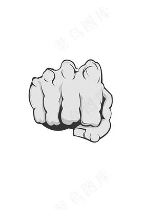 欧美插画广告平面设计素材拳头手