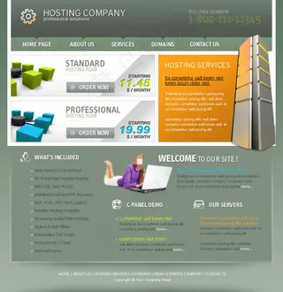 青色简洁商务网页psd模板