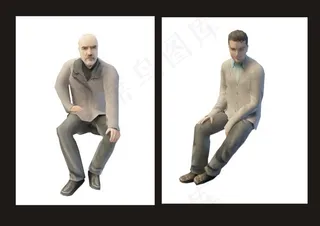 坐着的男人3d模型