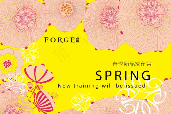 春天花纹cdr矢量模版下载