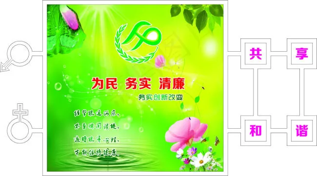 计生背景墙(3500X3000)cdr矢量模版下载