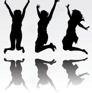 人们欢呼跳跃剪影矢量素材 人们欢呼跳跃剪影矢量素材