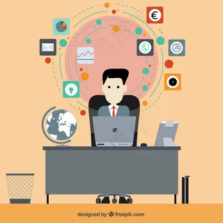 平面设计中的商人插图
