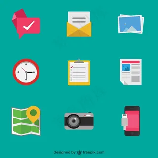 多彩的详细对象图标