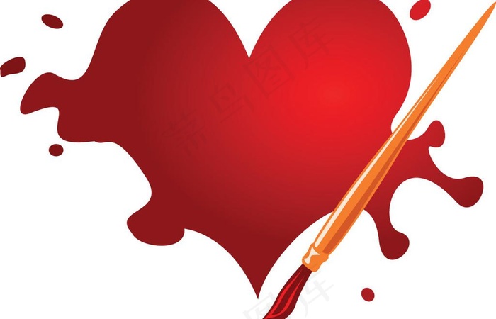 油彩爱心情人节图片