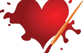 油彩爱心情人节图片