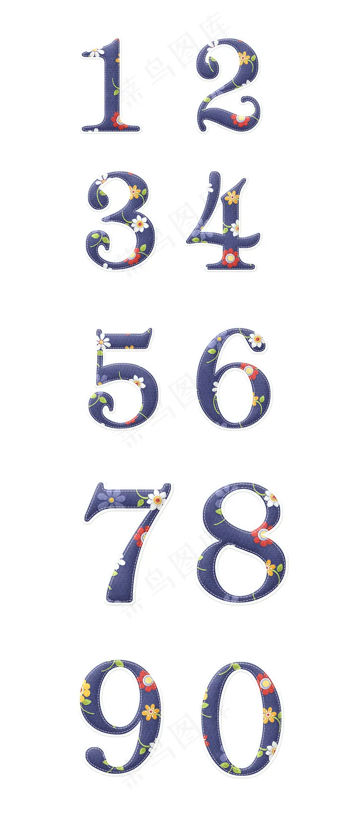 小清新数字艺术字体透明素材下载psd模版下载